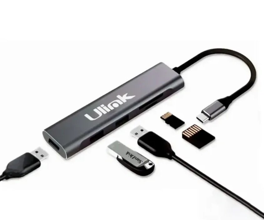 Adaptador Multipuerto USB Tipo C 5 en 1 Ulink UL-ADC530RD USB 3.0 + SD + MicroSD - Imagen 2