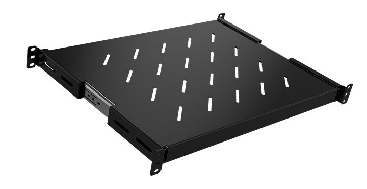 Bandeja Rack 19” 1U Fija Ajustable 30-45 cm para Gabinetes de Red