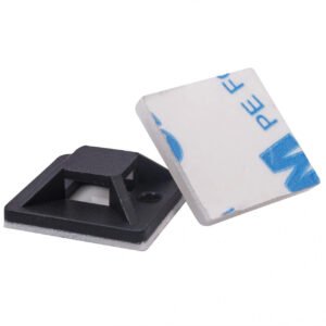 BASE AMARRA PLASTICA 20*20MM NEGRO 50-UNIDADES