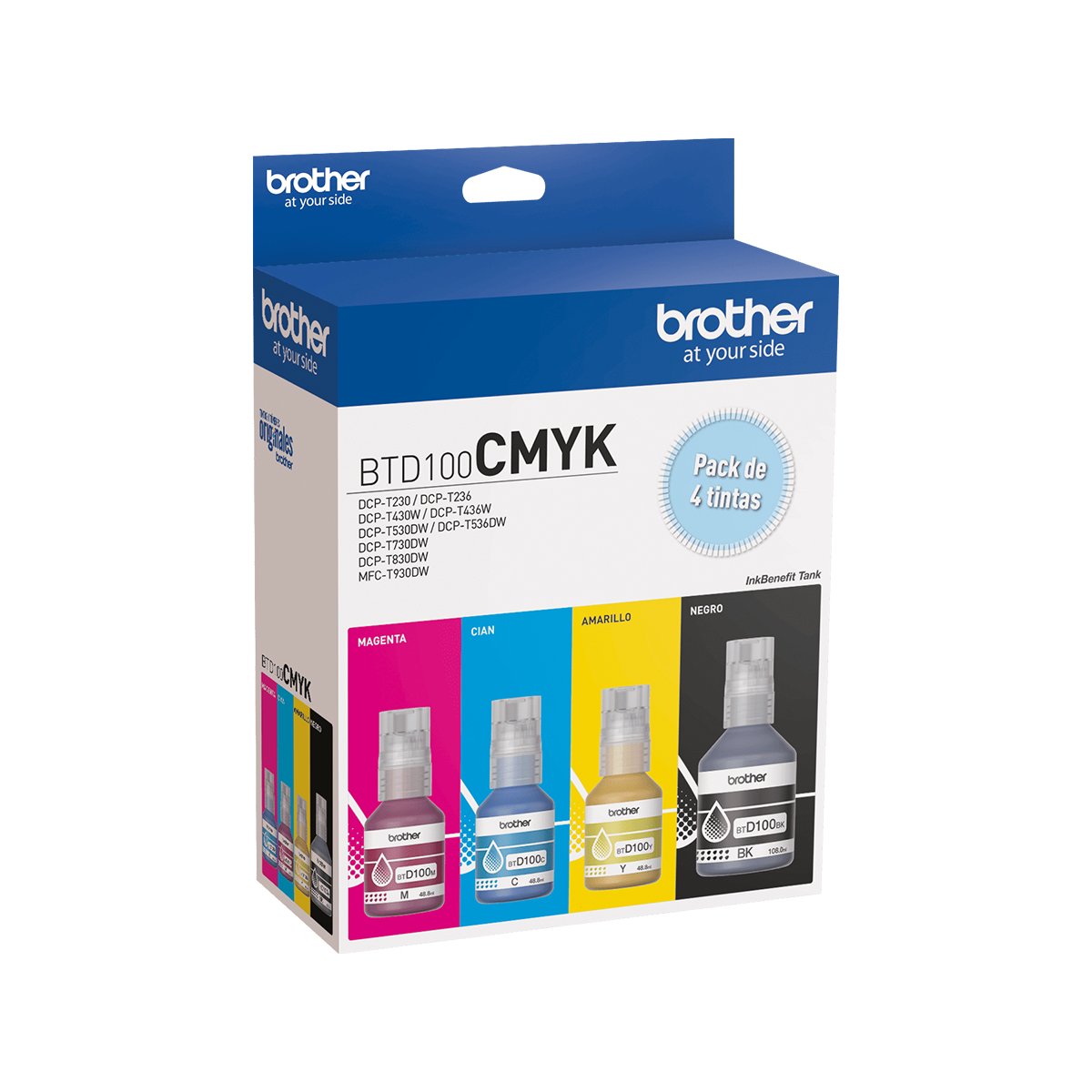 Kit de Tintas Brother BTD100CMYK - Cian, Magenta, Amarillo y Negro - Imagen 3