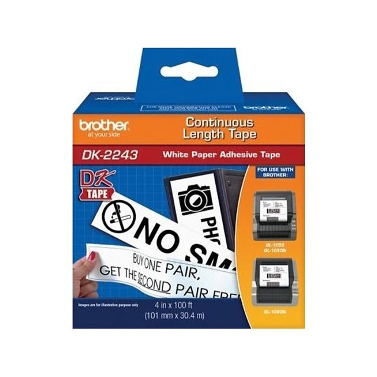 Etiqueta Adhesiva Continua Brother DK-2243 102 mm x 30,48 m Original