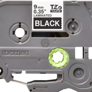 Cinta Rotuladora Brother TZe-325 Blanco sobre Negro 9 mm x 8 m Laminada Original