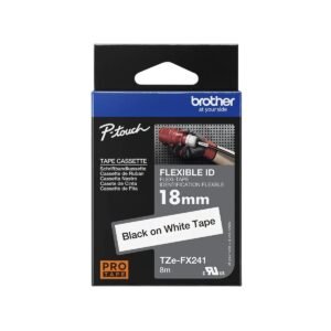 Cinta Flexible Original Brother TZe-FX241 Negro sobre Blanco 18 mm x 8 m
