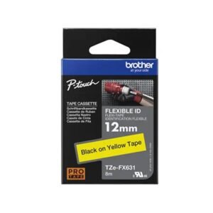 Cinta Flexible Original Brother TZe-FX631 Negro sobre Amarillo 12 mm x 8 m