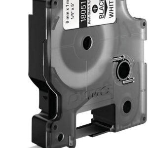 Cinta Termocontraíble DYMO Rhino 18051 6 mm (1/4”) Negro sobre Blanco