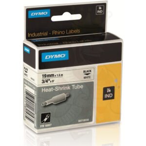 Cinta Termocontraíble DYMO Rhino 18057 19 mm (3/4”) Negro sobre Blanco