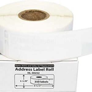 Rollo de Etiquetas Compatible BETCKEY para DYMO 30252 – 28 x 89 mm – 350 Etiquetas