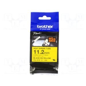 Cinta Termocontraíble Brother HSe-631E 12 mm Negro sobre Amarillo