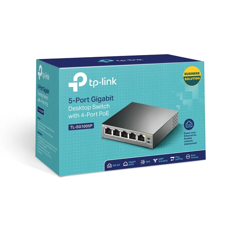 Switch TP-Link TL-SG1005P 5 Puertos Gigabit con 4 Puertos PoE+