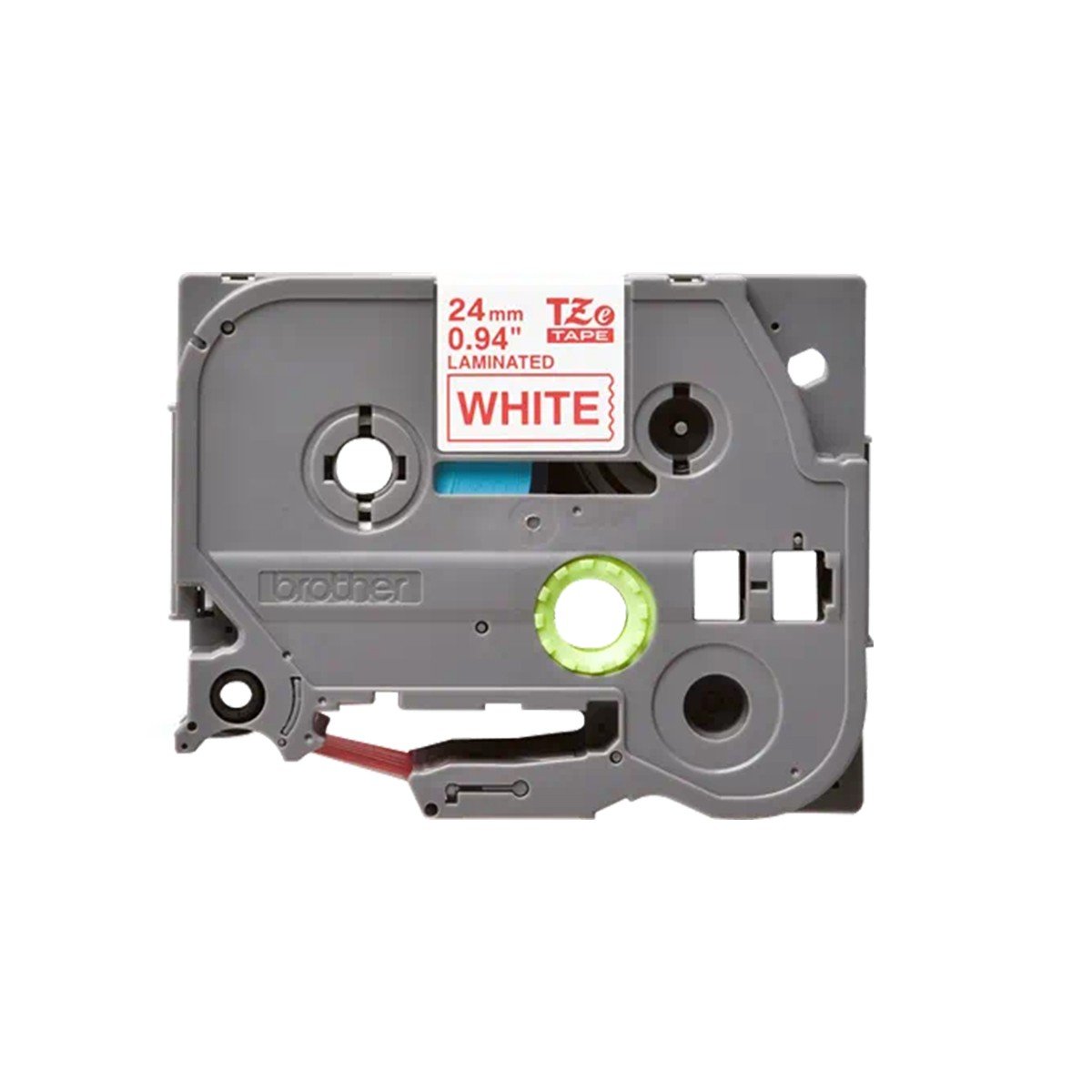 Cinta Rotuladora Brother TZe-252 Rojo sobre Blanco 24 mm