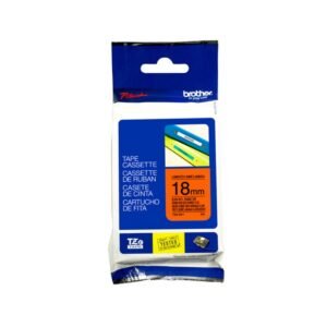 Cinta Laminada Fluorescente Brother TZe-B41 Negro sobre Naranja Fluorescente 18 mm