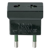 Adaptador Enchufe Euroamericano Vimar 10A S10 Negro 01352