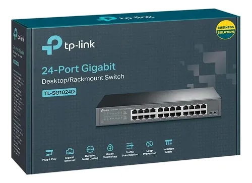 Switch de Escritorio y Rack TP-Link TL-SG1024D 24 Puertos Gigabit